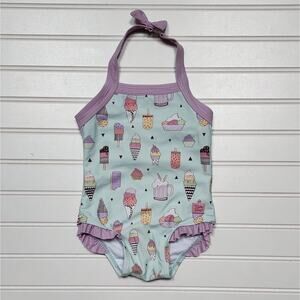 RuffleButts Anything is Possible Ice Cream One Piece Swimsuit Size 12-18 Months